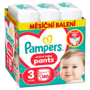 Pampers Active Baby Pants 3 Plenkové kalhotky (6-11 kg) 180 ks Pampers Active Baby Pants 3 Plenkové kalhotky (6-11 kg) 180 ks
