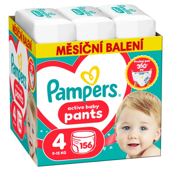 Pampers Active Baby Pants 4 Plenkové kalhotky (9-15 kg) 156 ks Pampers Active Baby Pants 4 Plenkové kalhotky (9-15 kg) 156 ks