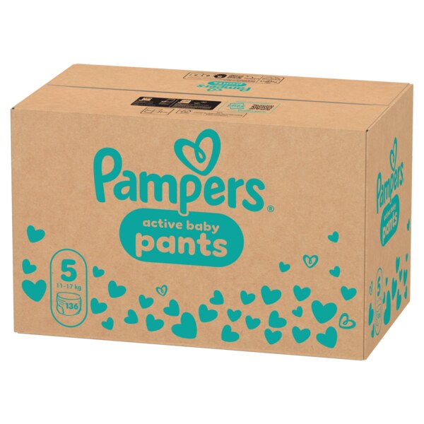 Pampers Active Baby Pants 5 Plenkové kalhotky (11-17 kg) 136 ks Pampers Active Baby Pants 5 Plenkové kalhotky (11-17 kg) 136 ks