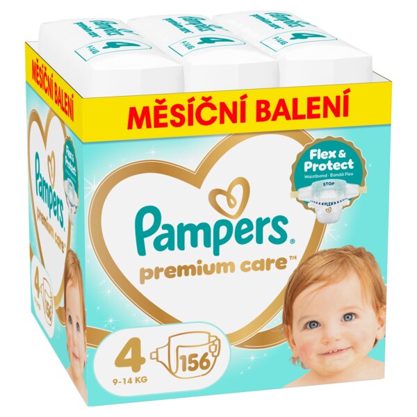 Pampers Premium Care 4 Plenky (9-14 kg) 156 ks