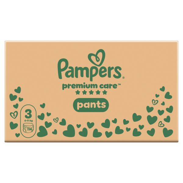 Pampers Premium Care Pants 3 Plenkové kalhotky (6-11 kg) 114 ks Pampers Premium Care Pants 3 Plenkové kalhotky (6-11 kg) 114 ks