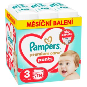 Pampers Premium Care Pants 3 Plenkové kalhotky (6-11 kg) 114 ks Pampers Premium Care Pants 3 Plenkové kalhotky (6-11 kg) 114 ks