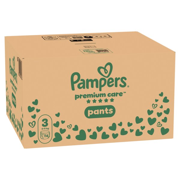 Pampers Premium Care Pants 3 Plenkové kalhotky (6-11 kg) 114 ks Pampers Premium Care Pants 3 Plenkové kalhotky (6-11 kg) 114 ks