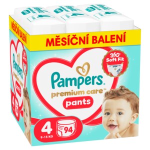 Pampers Premium Care Pants 4 Plenkové kalhotky (9-15 kg) 94 ks Pampers Premium Care Pants 4 Plenkové kalhotky (9-15 kg) 94 ks