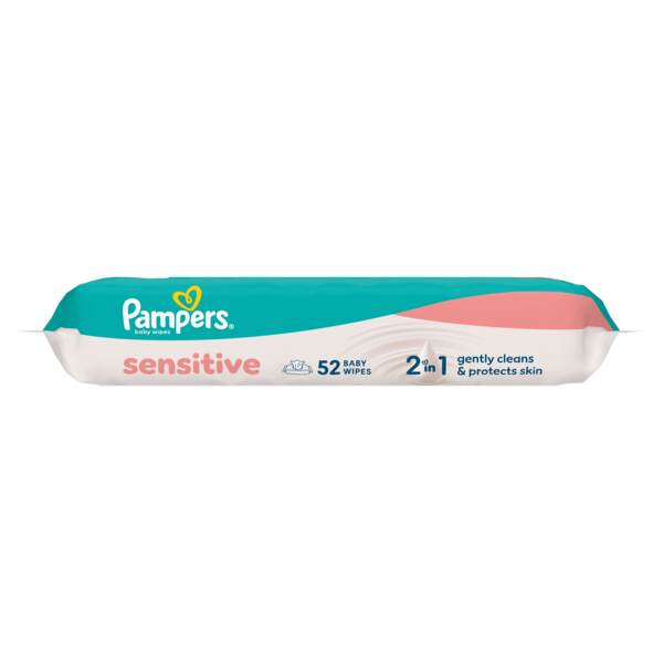 Pampers Sensitive 2v1 Čisticí ubrousky Zero plastic 4x52 ks