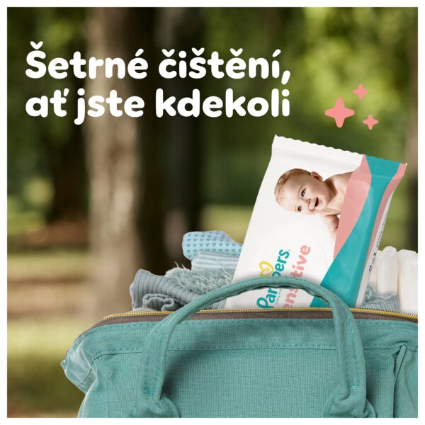Pampers Sensitive 2v1 Čisticí ubrousky Zero plastic 4x52 ks