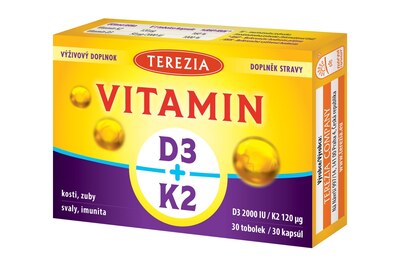 Terezia Vitamin D3+K2 30 tobolek Terezia Vitamin D3+K2 30 tobolek