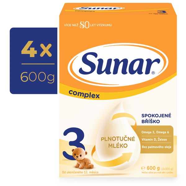 Sunar Complex 3 batolecí mléko 4x600 g