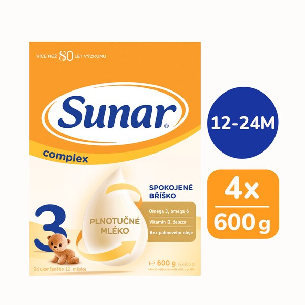 Sunar Complex 3 batolecí mléko 4x600 g