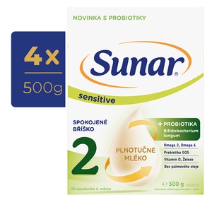 Sunar Sensitive 2 od 6 měsíců 4x500 g Sunar Sensitive 2 od 6 měsíců 4x500 g