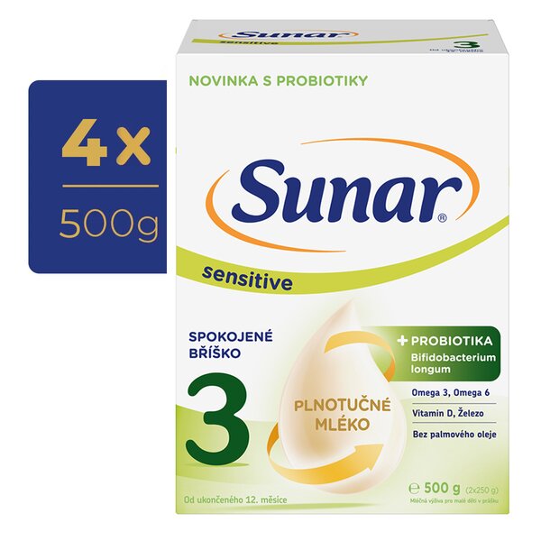 Sunar Sensitive 3 od 12 měsíců 4x500 g