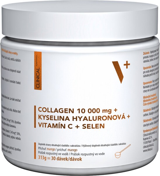 Clinical Collagen + kyselina hyaluronová + vitamin C + selen mango 313 g