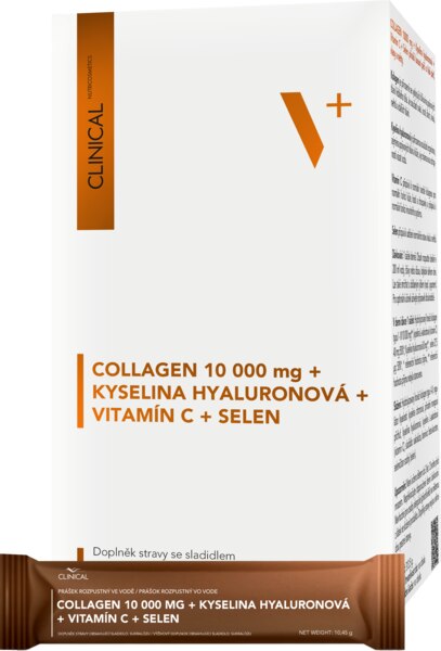Clinical Collagen + kyselina hyaluronová + vitamin C + selen mango 30x10,45 g