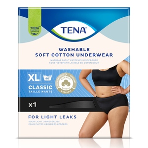 Tena Washable Soft Cotton Underwear XL černé inkontinenční kalhotky 1 ks Tena Washable Soft Cotton Underwear XL černé inkontinenční kalhotky 1 ks