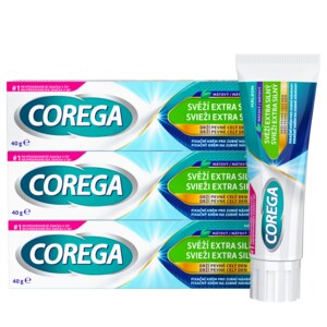 Corega Svěží extra silný fixační krém 3x40 g Corega Svěží extra silný fixační krém 3x40 g