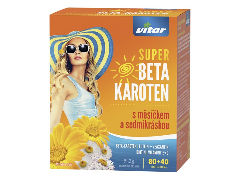 Vitar Super Beta karoten s měsíčkem a sedmikráskou 80+40 tablet