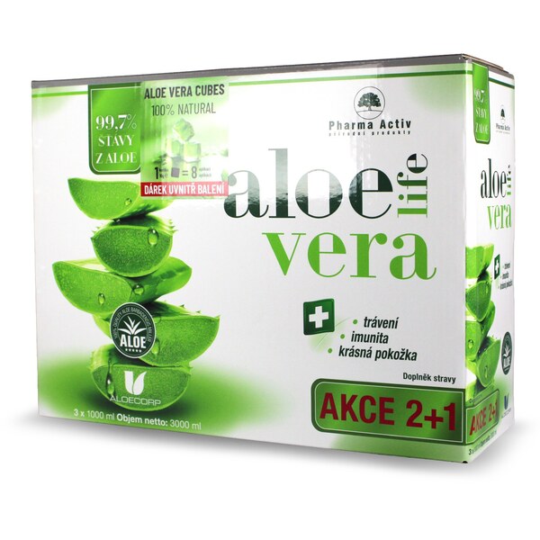 Pharma Activ AloeVeraLife 3x1000 ml + Aloe Vera Cubes 10 g