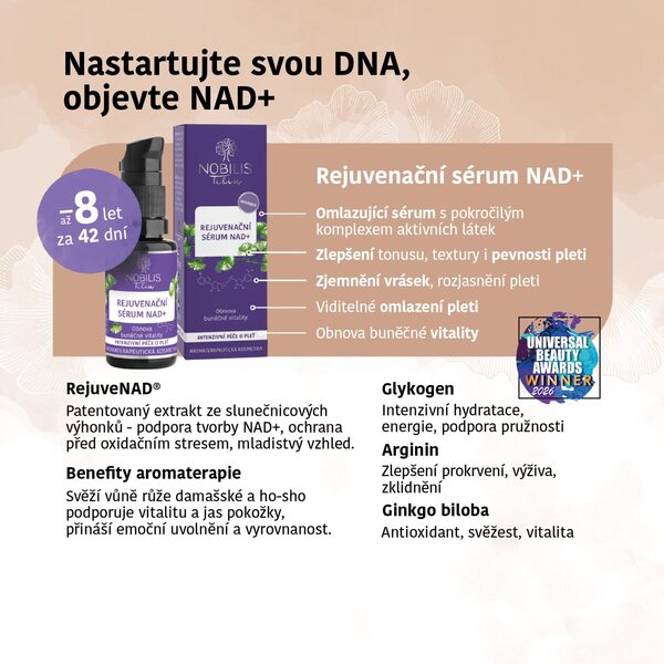 Nobilis Tilia Rejuvenační sérum NAD+ 20 ml Nobilis Tilia Rejuvenační sérum NAD+ 20 ml