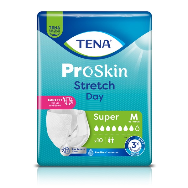 Tena ProSkin Stretch Day Super M Inkontinenční zalepovací kalhotky 10 ks Tena ProSkin Stretch Day Super M Inkontinenční zalepovací kalhotky 10 ks