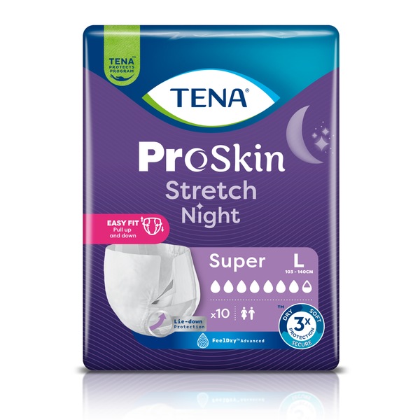 Tena ProSkin Stretch Night Super L Inkontinenční zalepovací kalhotky 10 ks