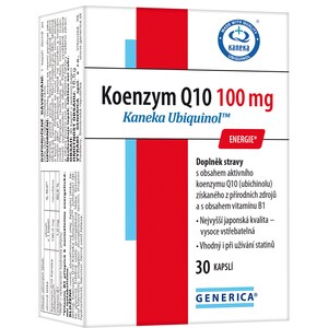 Koenzym Q10 100 mg Kaneka Ubiquinol Generica 30 kapslí