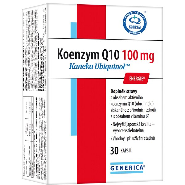 Koenzym Q10 100 mg Kaneka Ubiquinol Generica 30 kapslí Koenzym Q10 100 mg Kaneka Ubiquinol Generica 30 kapslí
