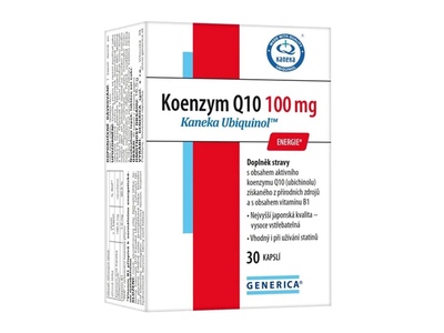 Koenzym Q10 100 mg Kaneka Ubiquinol Generica 30 kapslí