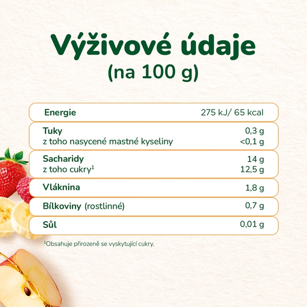 Sunar BIO ovocná kapsička banán jablko jahoda malina 4m+, 100 g Sunar BIO ovocná kapsička banán jablko jahoda malina 4m+, 100 g
