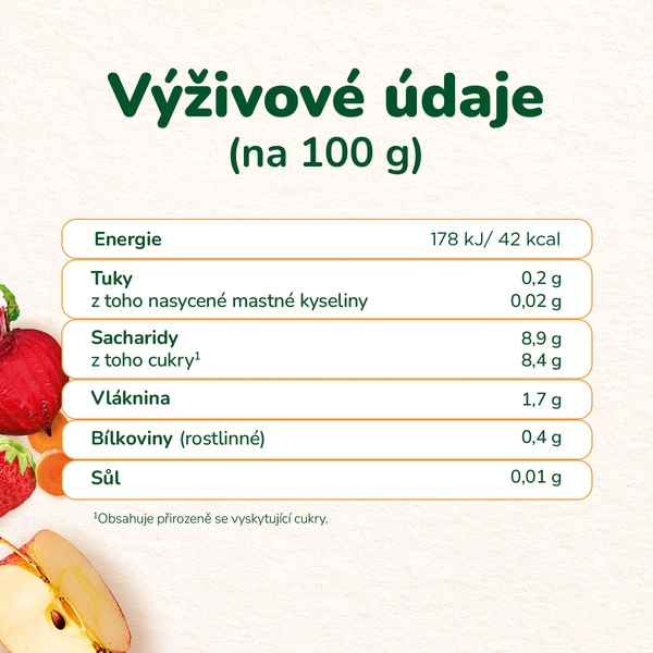 Sunar BIO ovocná kapsička jablko, jahoda, červená řepa 4m+, 100 g