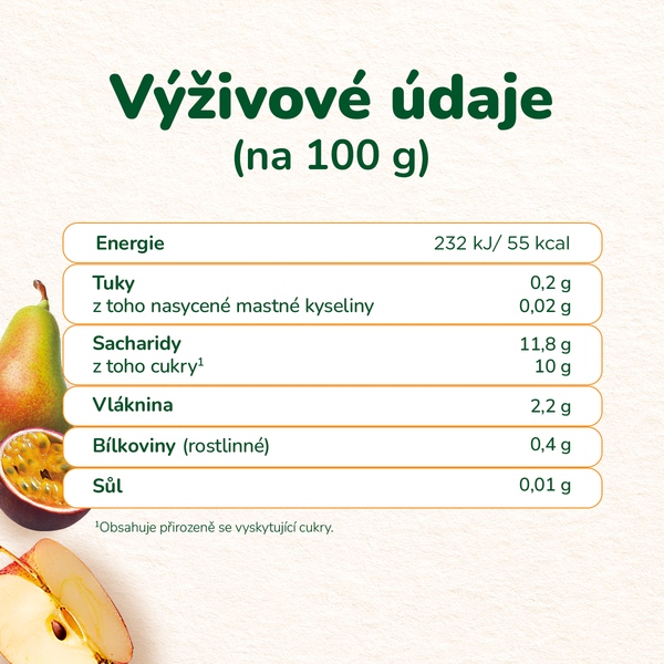 Sunar BIO ovocná kapsička jablko, hruška, marakuja 6m+, 100 g