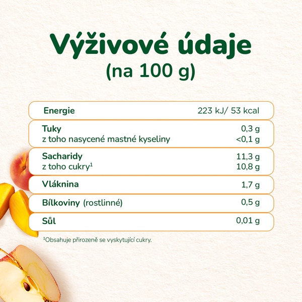 Sunar BIO ovocná kapsička jablko, mango, broskev 6m+,100 g Sunar BIO ovocná kapsička jablko, mango, broskev 6m+,100 g
