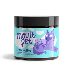 Movit Pet Probiotika pro psy a kočky s příchutí masa 100 tablet Movit Pet Probiotika pro psy a kočky s příchutí masa 100 tablet