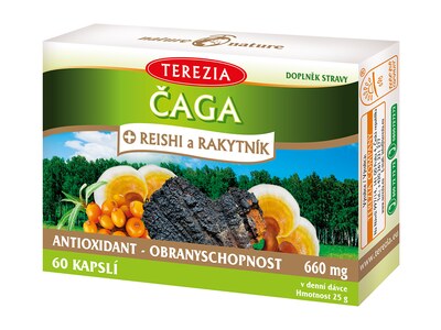 Terezia Čaga+Reishi a Rakytník 60 kapslí