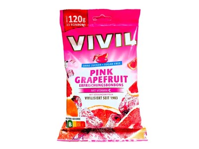 Vivil Růžový grep+vitamín C bez cukru 120 g Vivil Růžový grep+vitamín C bez cukru 120 g