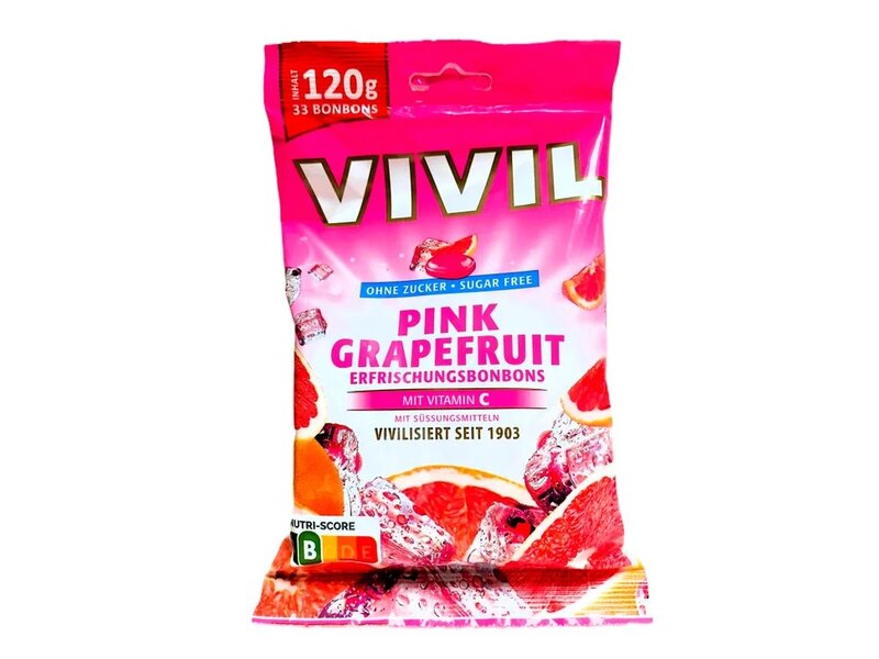 Vivil Růžový grep+vitamín C bez cukru 120 g Vivil Růžový grep+vitamín C bez cukru 120 g