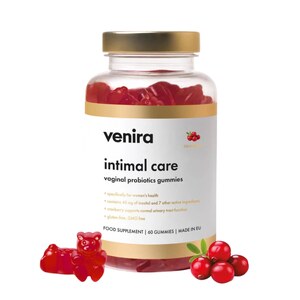Venira Intimal Care vaginální probiotika Gummies brusinka 60 ks Venira Intimal Care vaginální probiotika Gummies brusinka 60 ks
