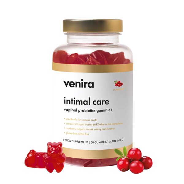 Venira Intimal Care vaginální probiotika Gummies brusinka 60 ks