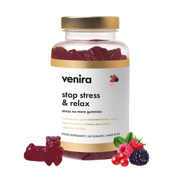 Venira Stop Stress & Relax Gummies lesní plody 60 ks