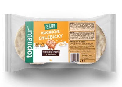 Topnatur Slim & Fit Kukuřičné chlebíčky slaný karamel v jogurtové polevě 70 g Topnatur Slim & Fit Kukuřičné chlebíčky slaný karamel v jogurtové polevě 70 g