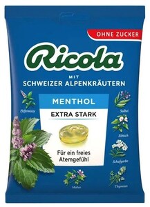 Ricola Mentol extra silný bez cukru 75 g Ricola Mentol extra silný bez cukru 75 g