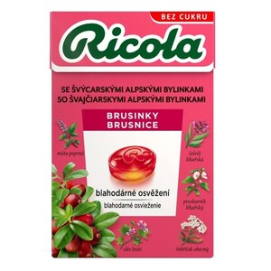 Ricola Brusinky bez cukru 40 g Ricola Brusinky bez cukru 40 g
