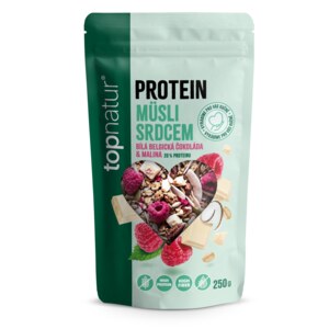 Topnatur Müsli srdcem protein bílá čokoláda & malina 250 g Topnatur Müsli srdcem protein bílá čokoláda & malina 250 g