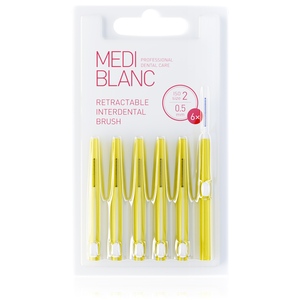 Mediblanc Mezizubní vysouvací kartáček 0,5 mm 6 ks Mediblanc Mezizubní vysouvací kartáček 0,5 mm 6 ks