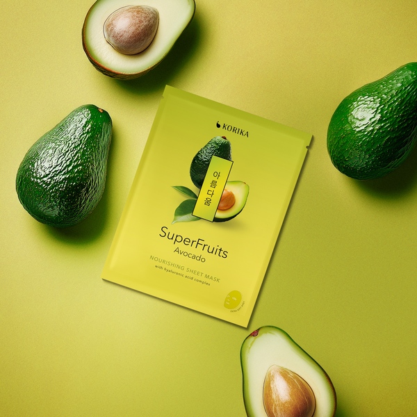 Korika SuperFruits Vyživující plátýnková maska Avokádo 25 g Korika SuperFruits Vyživující plátýnková maska Avokádo 25 g