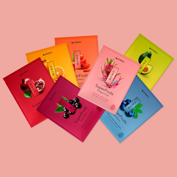 Korika SuperFruits Hydratační plátýnková maska Granátové jablko 25 g Korika SuperFruits Hydratační plátýnková maska Granátové jablko 25 g