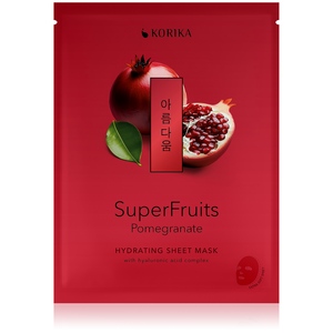 Korika SuperFruits Hydratační plátýnková maska Granátové jablko 25 g Korika SuperFruits Hydratační plátýnková maska Granátové jablko 25 g
