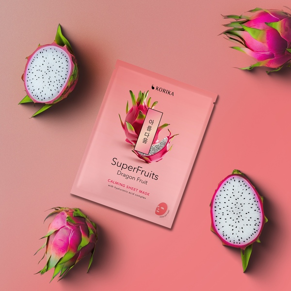Korika SuperFruits Zklidňující plátýnková maska Dračí ovoce 25 g Korika SuperFruits Zklidňující plátýnková maska Dračí ovoce 25 g