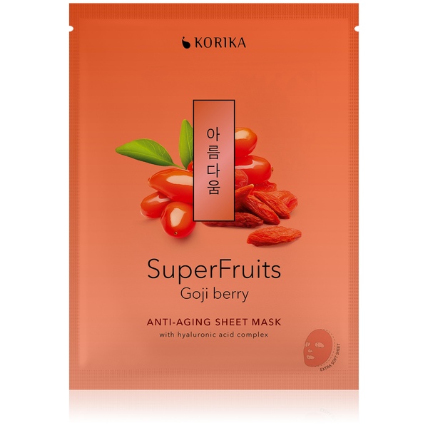 Korika SuperFruits Anti-aging plátýnková maska Goji 25 g Korika SuperFruits Anti-aging plátýnková maska Goji 25 g
