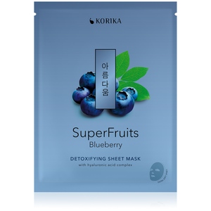 Korika SuperFruits Detoxikační plátýnková maska Borůvka 25 g Korika SuperFruits Detoxikační plátýnková maska Borůvka 25 g