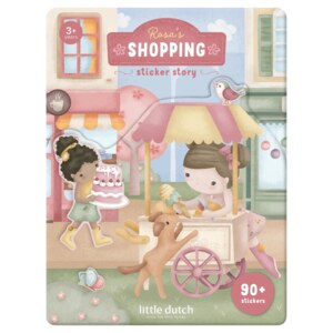 Little Dutch Rosa Knížka se samolepkami Nakupování 1 ks